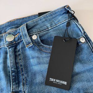 TRUE RELIGION Women's "Halle" Raw Hem Skinny Crop Jeans 27 NWT